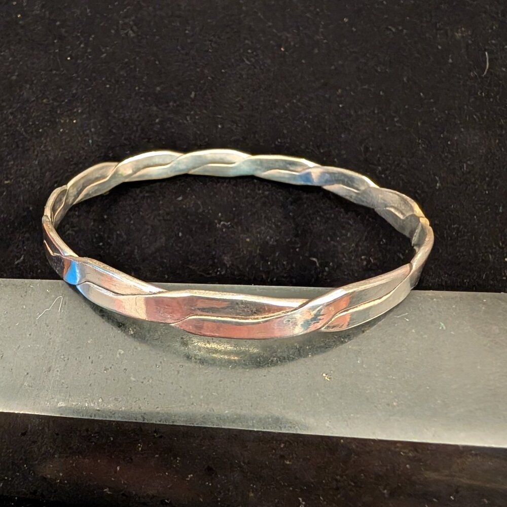 Sterling Silver Twisted Bangle Bracelet - Women's Silver Bracelet